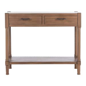 Filbert 35.5 in. Brown 2-Drawer Console Table