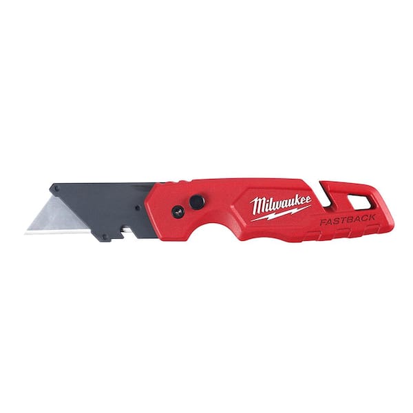 Milwaukee Compact Folding Knife with 2.5 in. Blade with Compact Jobsite Knife  Sharpener (2-Piece) 48-22-1521-48-22-1590 - The Home Depot