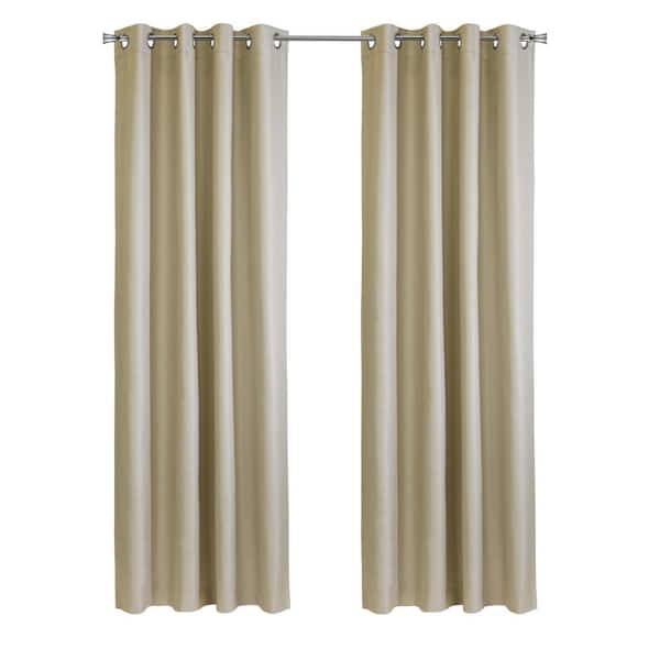 Unbranded Newberry Linen Polyester Smooth 52 in. W x 84 in. L Grommet Indoor Blackout Curtain (Single Panel)
