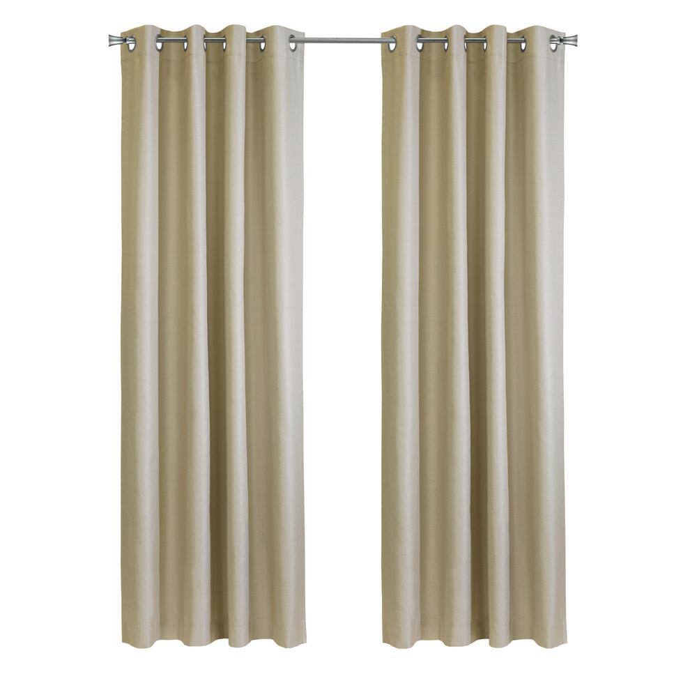 Newberry Linen Polyester Smooth 52 in. W x 95 in. L Grommet Indoor Blackout