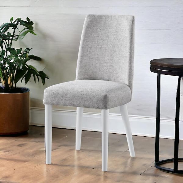 HomeRoots Gray and White Parsons Chair Set of 1