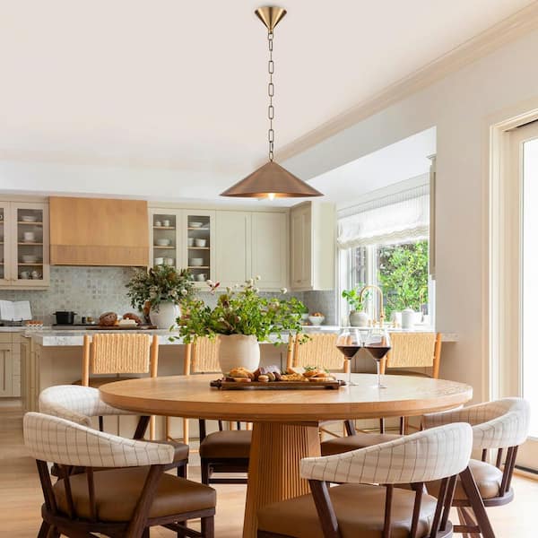 MENCOLULU 14.76 in. 60-Watt 1-Light Vintage Bronze Island Pendant