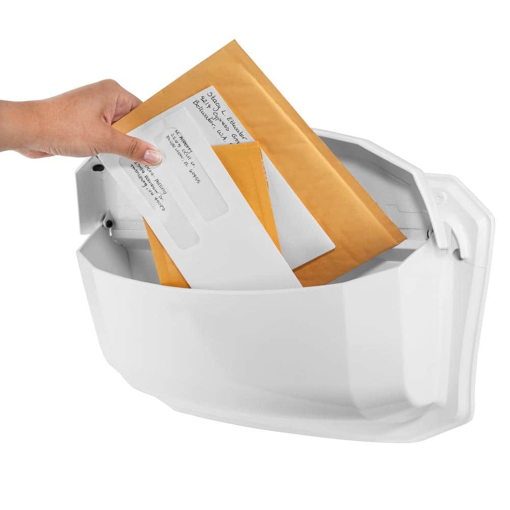 Villa White Aluminum Wall Mounted Mailbox with Decorative Design