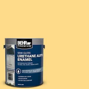 BEHR PREMIUM PLUS 1 gal. #400A-1 Candlelight Yellow Satin Enamel