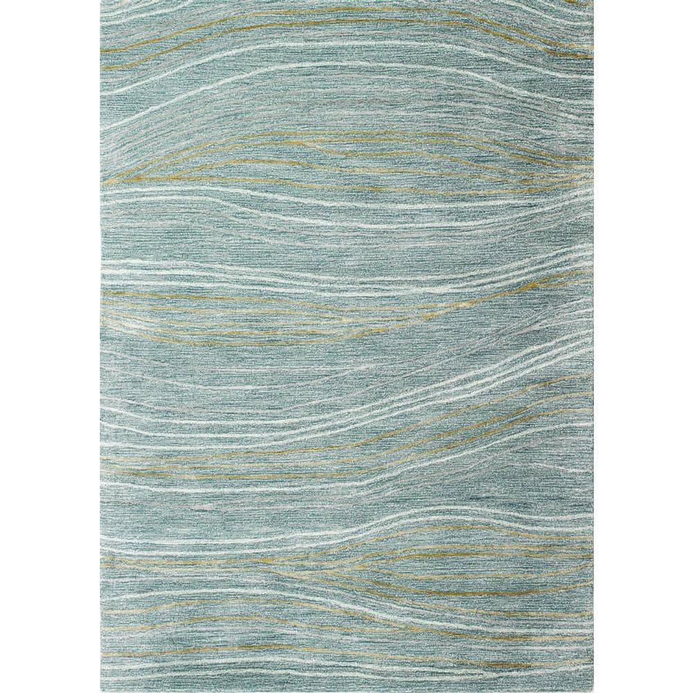 Greenwich Teal 6 ft. x 9 ft. (56 x 86) Abstract Contemporary Area Ru