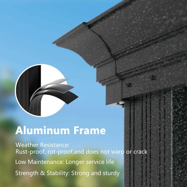 12 ft. W x 10 ft. D Aluminum Hardtop Gazebo with Galvanized Double Roof and Textilene Netting