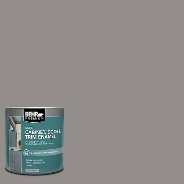 BEHR PREMIUM 1 qt. #HDC-AC-19 Grant Gray Satin Enamel Interior/Exterior Cabinet, Door & Trim Paint