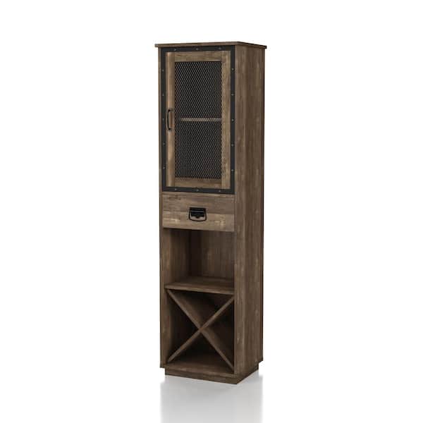 Vimer Reclaimed Oak Tower Cabinet with 1-Drawer and 1 Adjustable Shelf