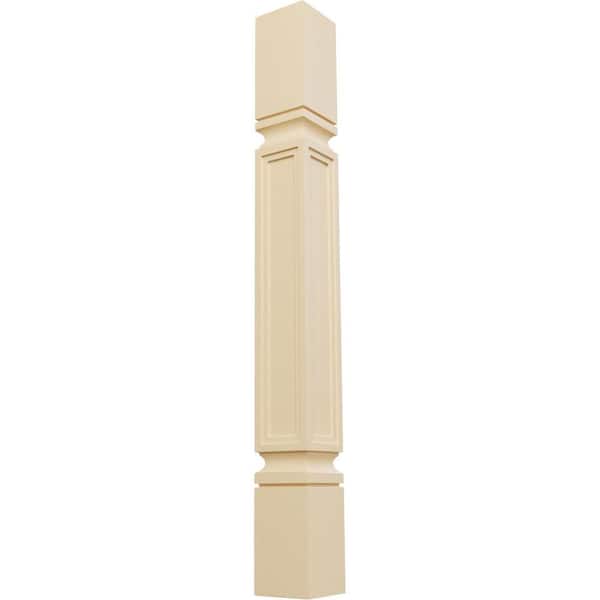 Ekena Millwork 3-3/4 in. x 3-3/4 in. x 35-1/2 in. Unfinished Maple Kent Raised Panel Cabinet Column