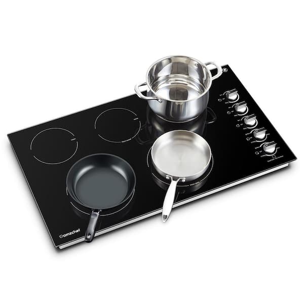 Electric Cooktop 36 Inch, AMZCHEF Built-in Electric Stove Top, 240V Countertop  Stove Cooktops With 5 Burners, 9 Heating Level, Timer & Kid Safety Lock,  Sensor Touch Control : : Home
