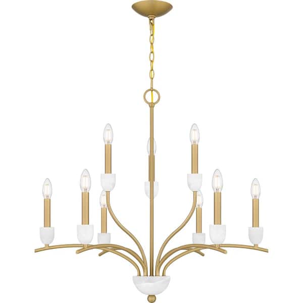 Frida 9-Light Aged Brass Chandelier