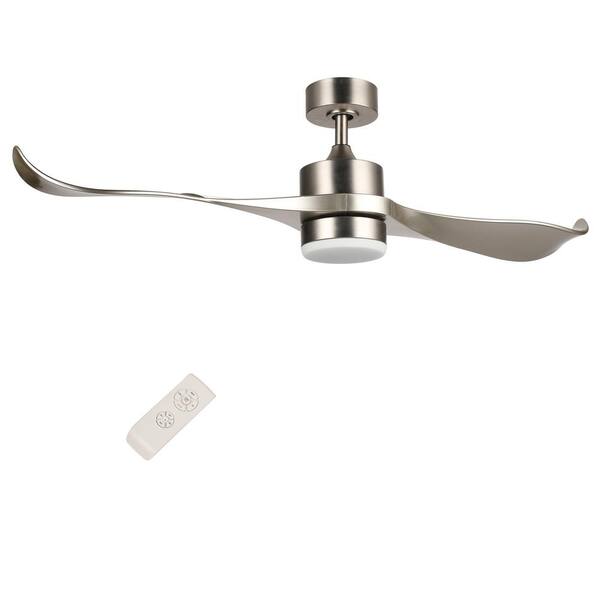 Merra 52 In Led Brushed Nickel Ceiling Fan With Light Kit And Remote Control Cfn 1054 Ni Bnhd 1 Led Brushed Nickel Ceiling Fan With, What Size Ceiling Fan For Room 10 215 Ft