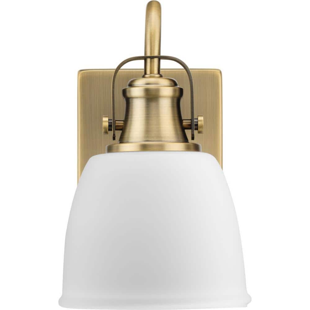 Preston Vintage Brass and Opal Glass Vanity Light