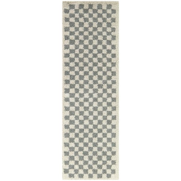 Covey Sage 2 ft. x 10 ft. Geometric Runner Rug