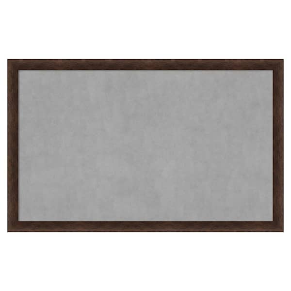 Warm Walnut Narrow 43 in. x 27 in. Wood Framed Magnetic Memo Board