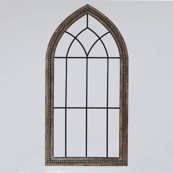 LuxenHome Wood & Metal Cathedral Wall Decor