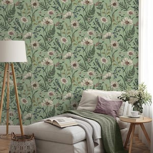 Arden Sage Wild Meadow Matte Non-pasted Paper Wallpaper