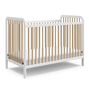 Pasadena White with Driftwood 3-in-1 Convertible Crib