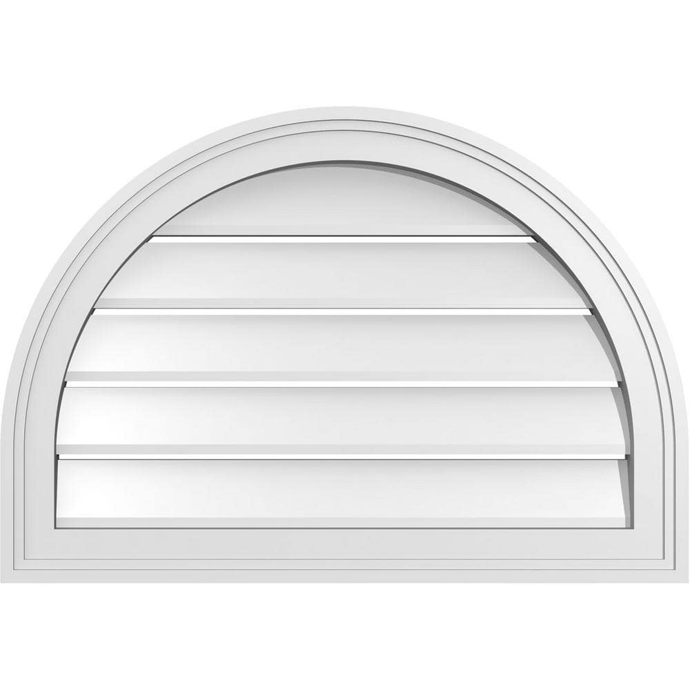 26 in. x 18 in. Round Top Surface Mount PVC Gable Vent: Functional with Brickmould Frame price history on PriceWatchPro