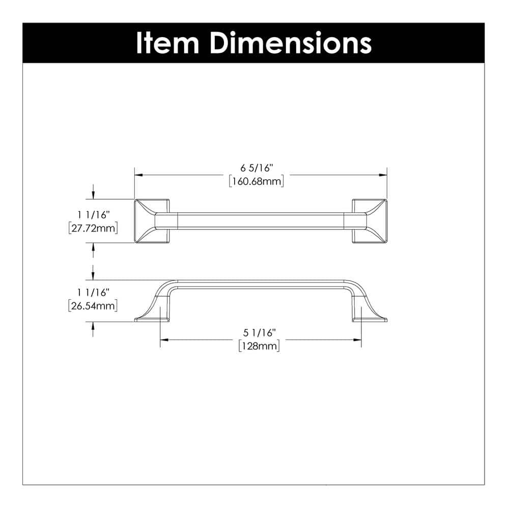 Champagne Bronze Modern Kitchen Cabinet Pulls, 5-1/16"