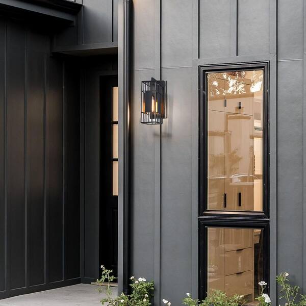 Designers Fountain Edgehill 18 in. 1-Light Black Outdoor Wall