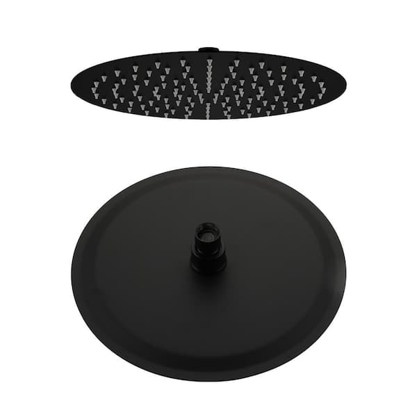 1-Spray Pattern with 2.5 GPM 12 in. Wall Mount Rain Square Fixed Shower Head in Matte Black