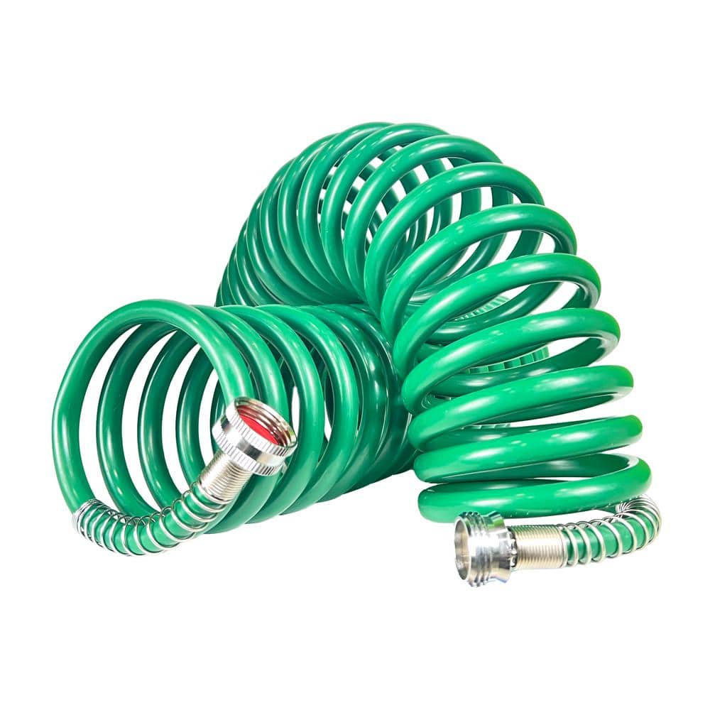 Avagard 50-Foot Green Spiral Water Hose with Brass Connectors