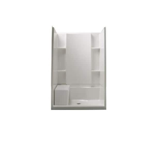 STERLING Accord 36 in. x 48 in. x 74.5 in. Seated Shower Kit with Age-in-Place Backers in White