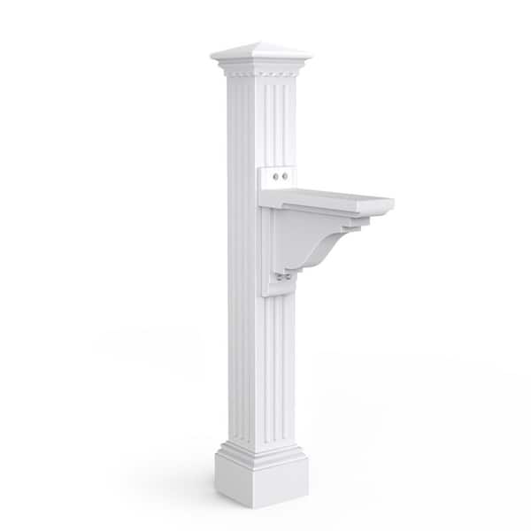Manchester Decorative Polyethylene Mailbox Post, White
