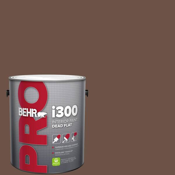 BEHR PRO 1 gal. #MQ2-05A Authentic Brown Dead Flat Interior Paint