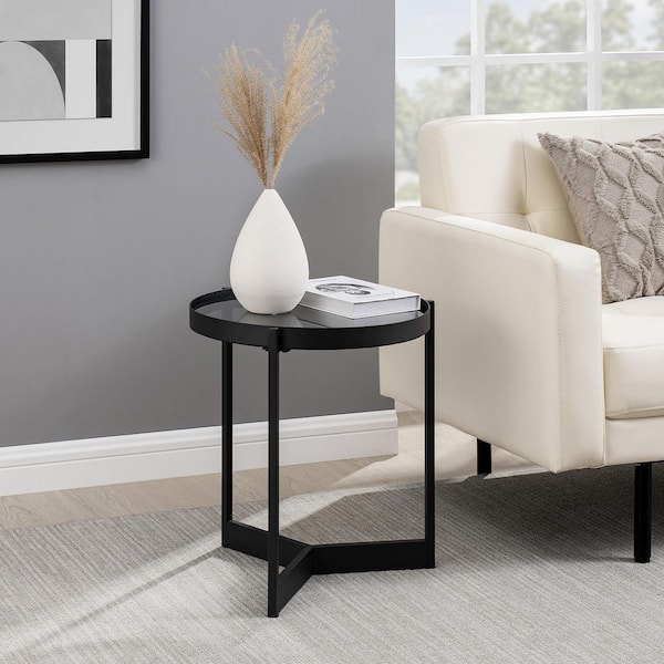 【あーき】X-base Smoked Glass Table Smoked Glass Round Top X-Base Coffee Table For Sale at