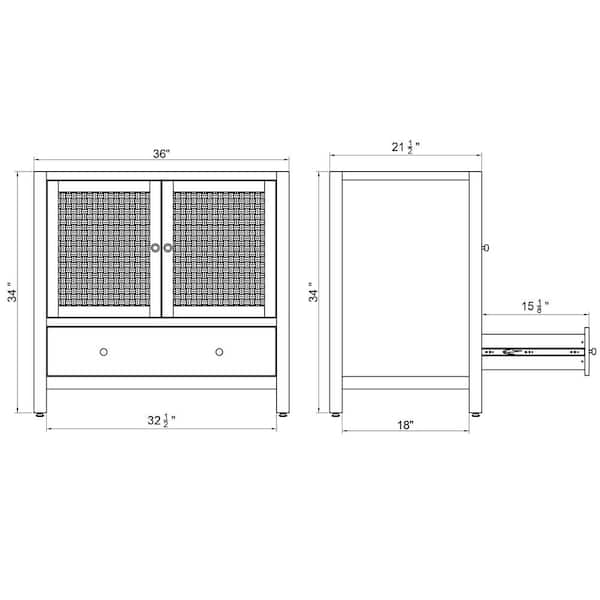 Alaterre Furniture Lucca 21.5 in. Freestanding Bath Vanity Cabinet