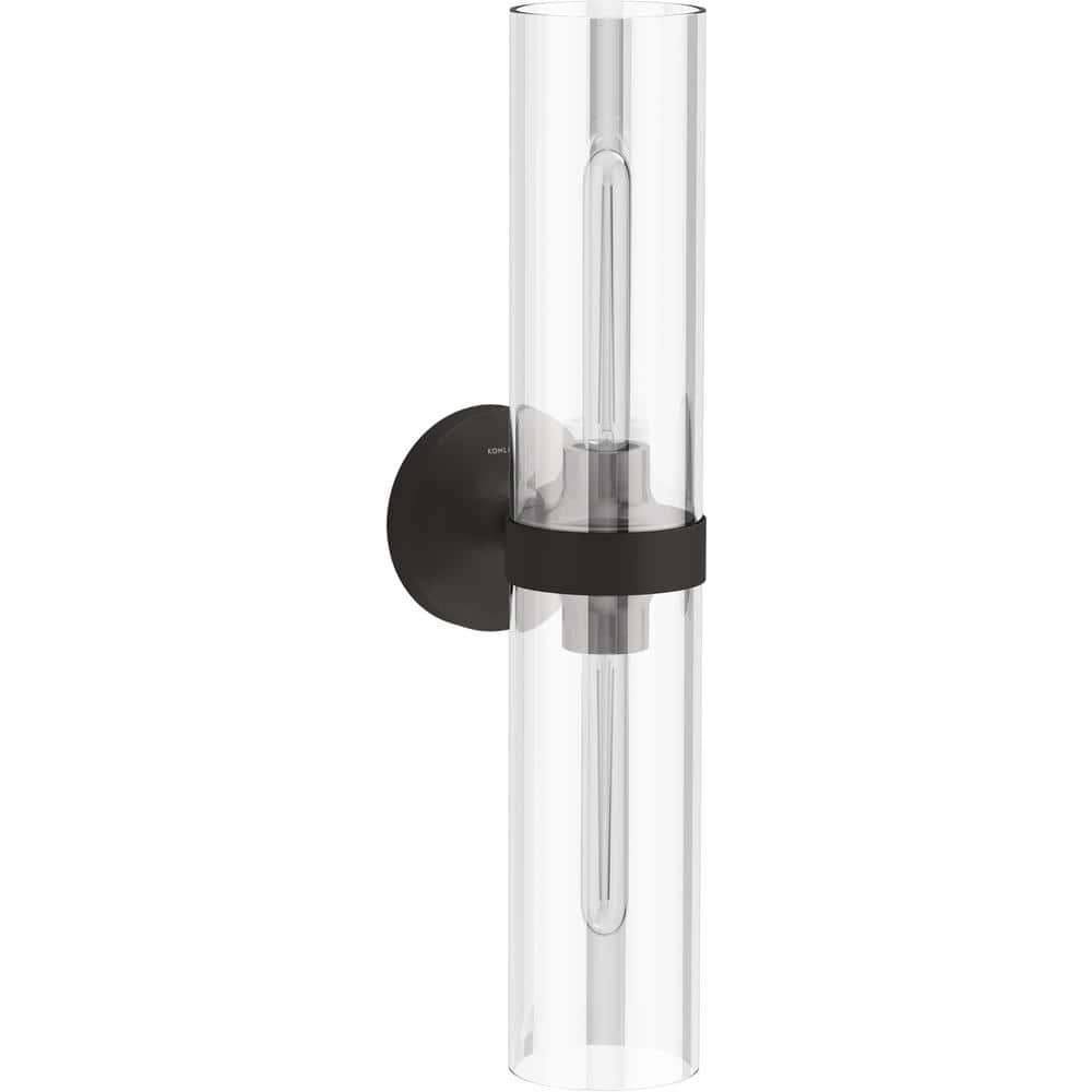 Matte Black Glass 22" Fluorescent Vanity Light Fixture