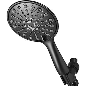 Handheld Shower Head 6-Spray Wall Mount Handheld Shower Head 1.8 GPM in Matte Black