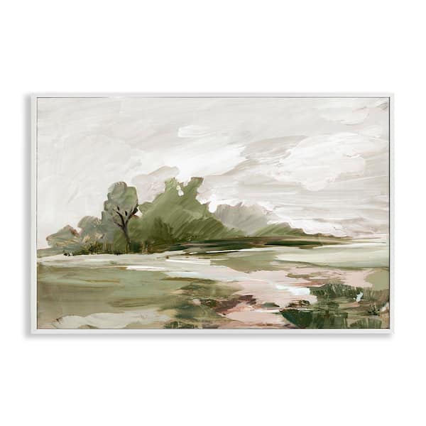 Countryside with Distant Trees by Lera White Framed Nature Giclee Art Print 12 in. x 18 in.