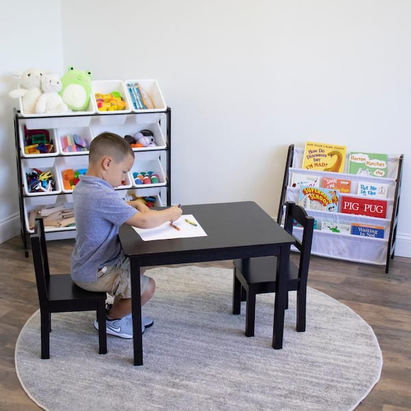 Mainstays Kids 3-Piece Dry Erase Table and Chairs Set, Espresso, Brown
