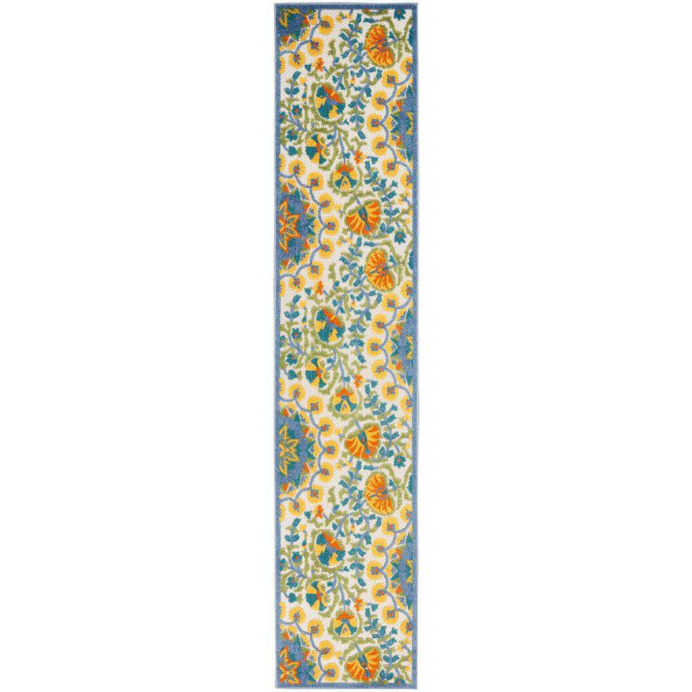 Aloha Multicolor 2 ft. x 10 ft. Kitchen Runner Floral Contemporary Indoor/Outdoor Patio Area Rug price history on PriceWatchPro