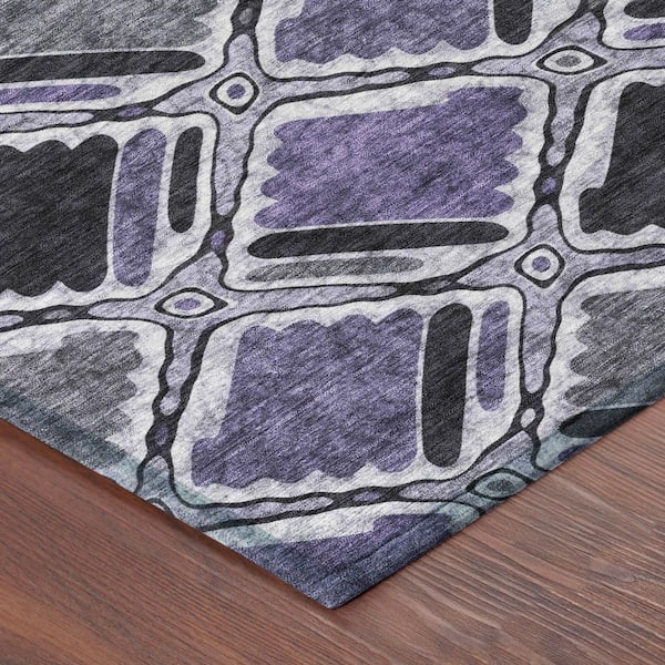Chantille Machine Washable Indoor/Outdoor Abstract ACN2799 Purple 9 ft. x 12 ft. Area Rug