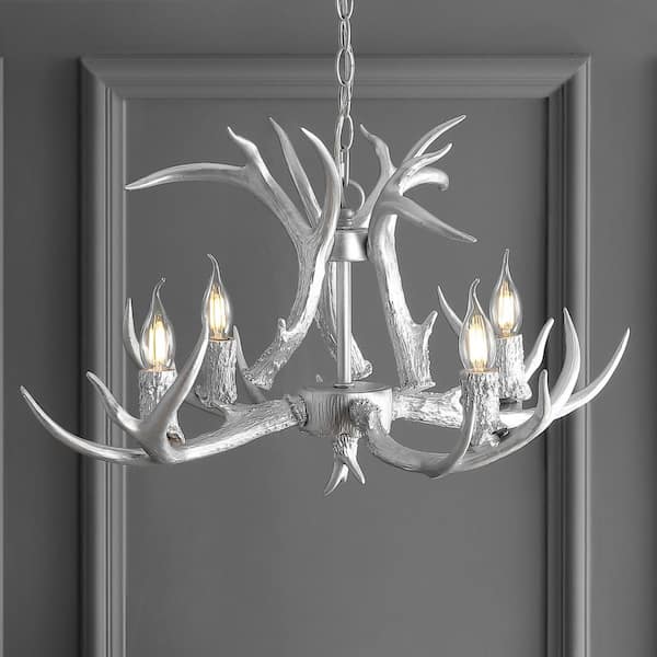 JONATHAN Y Eldora 26 in. Adjustable Resin Antler 4-Light