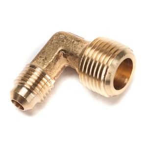 1/4 in. Flare x 3/8 in. MIP Brass Flare 90 Degree Elbow Fitting (5-Pack)
