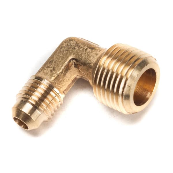 LTWFITTING 1/4 in. Flare x 3/8 in. MIP Brass Flare 90-Degree Elbow Fitting (25-Pack)