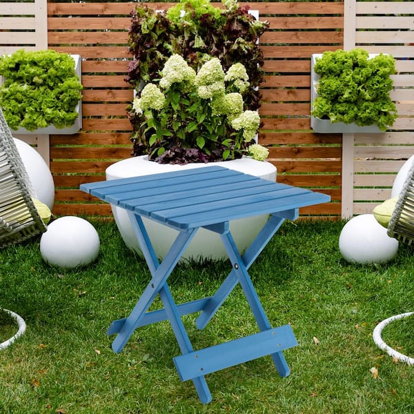 Unbranded 19 in. Folding Square Table Patio Outdoor Solid Wood Table, Picnic Table for Backyard, Balcony