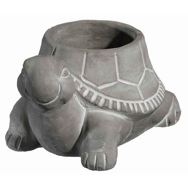 CHG CLASSIC HOME & GARDEN Small Natural Cement Turtle Planter