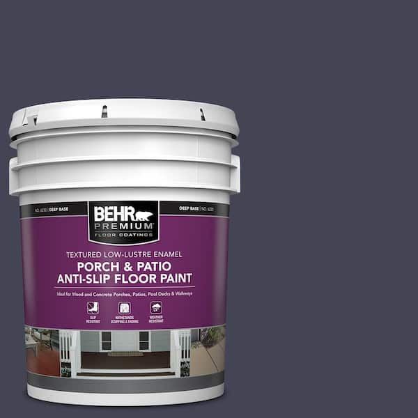 5 gal. #PPU15-19 Black Sapphire Textured Low-Lustre Enamel Interior/Exterior Porch and Patio Anti-Slip Floor Paint