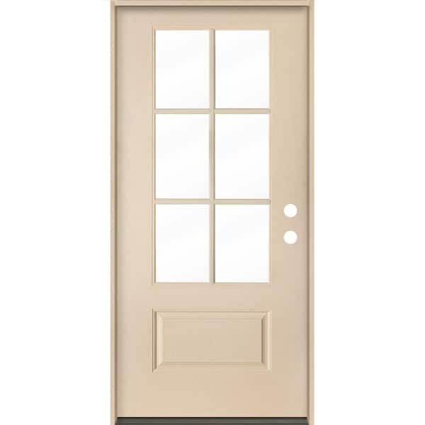 Krosswood Doors UINTAH Modern Farmhouse 36 in. x 80 in. 6-Lite Left ...