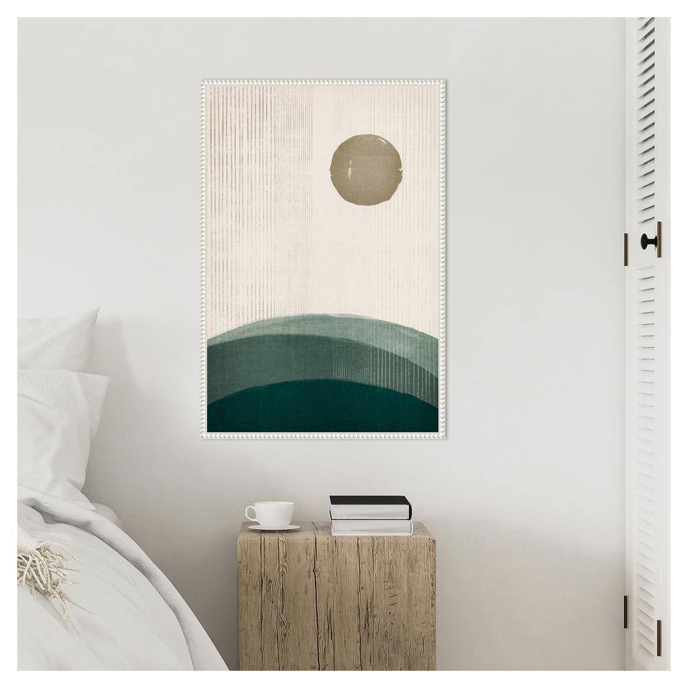 The Rusty Sun Abstract Canvas Art with White Floater Frame, 23 x 33 inches