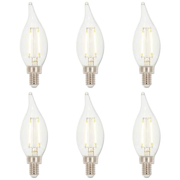 Westinghouse 40-Watt Equivalent CA11 Dimmable Clear E12 Edison Filament LED Light Bulb 2700K (6-Pack)