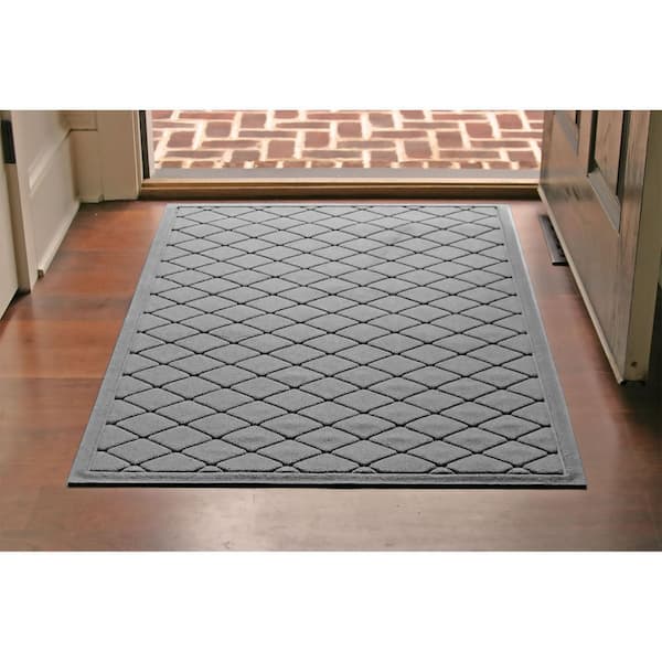 Waterhog Argyle Medium Gray 34 in. x 52 in. PET Polyester Indoor Outdoor Door Mat