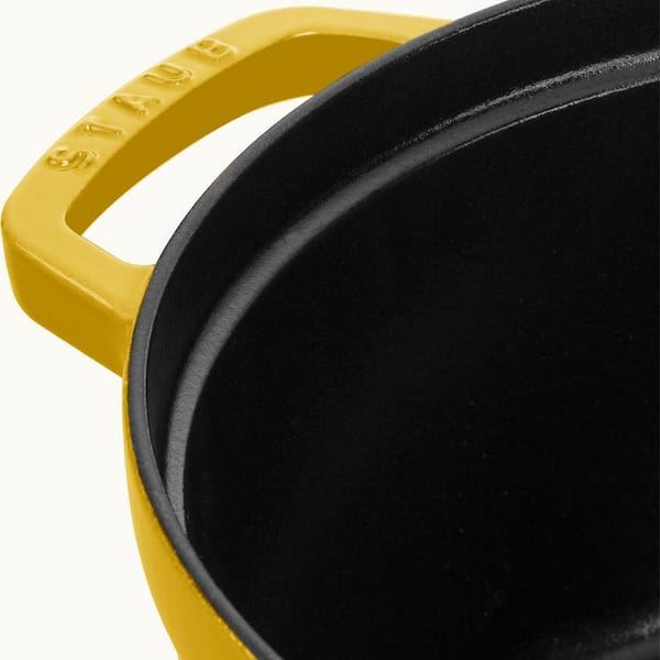 staub Cast Iron 7-qt. Round Cast Iron Dutch Oven in Citron with