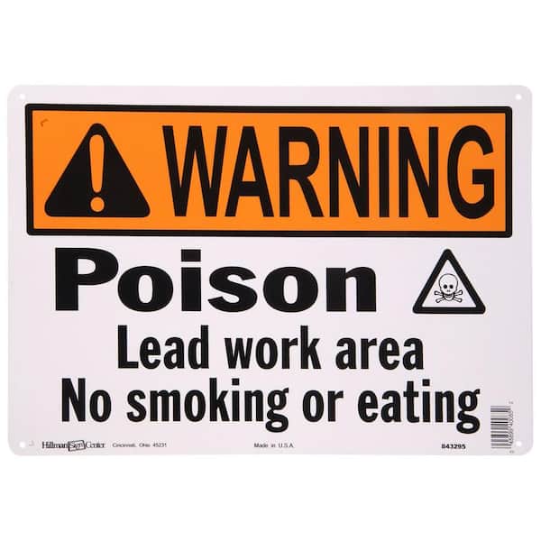 Hillman 10 in. x 14 in. Aluminum Lead Poison Warning Sign